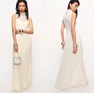 Reformation Cream High-Neck Maxi Dress